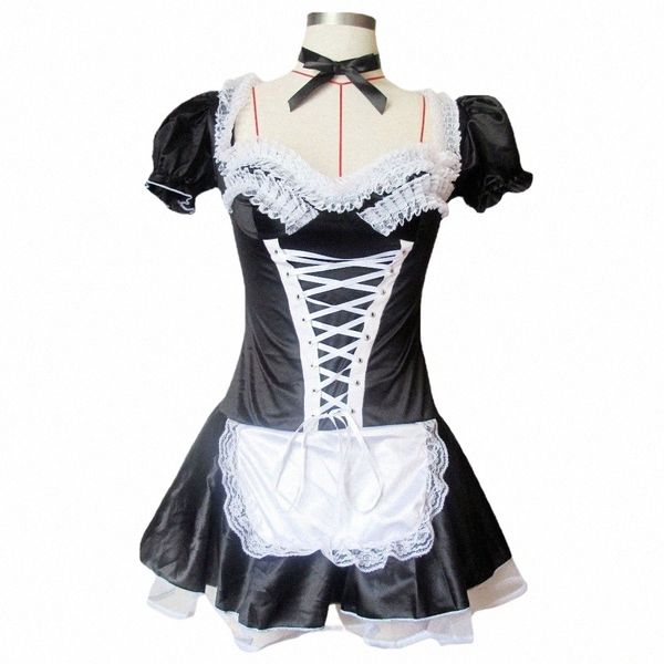 Sexy Maid Outfit Cosplay Mulheres Role Pay Plus Maid Dr Halen Costume para Mulheres Exotic Servant Lingerie A3rv #