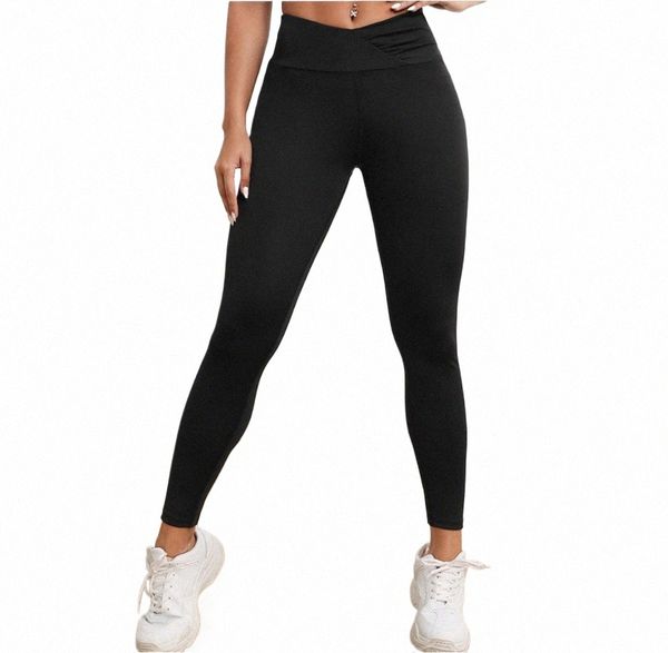 Leggings Para Fitn Seaml Legging Esporte Mulher Sólida Push Up Cintura Alta Leggings Scrunch Butt Sport Yoga Pant R24l #