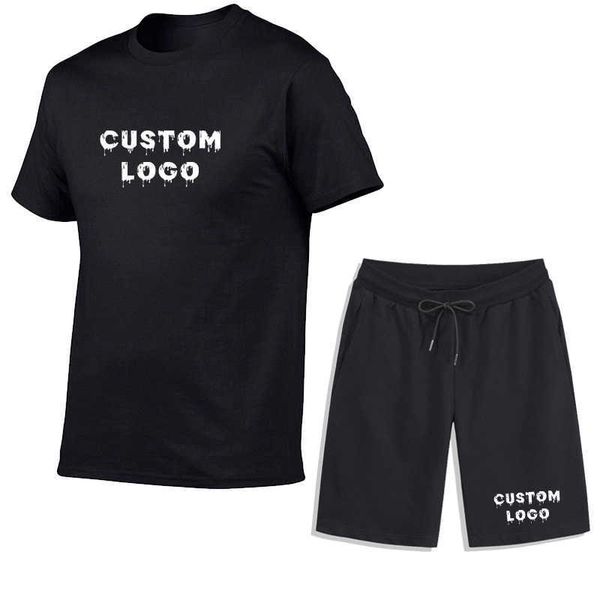 Set corto da uomo T-shirt e pantaloncini con maniche in cotone 100% Abbigliamento Tuta da uomo in 2 pezzi