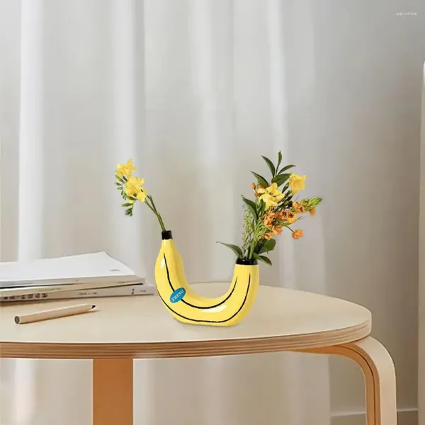 VASI VASE BANANA UNICA VASO DI BASE STABILE BASE STATUE DECORATIVO DECORATIVO SOGGIORI TV TAVOLA TV ORNINE