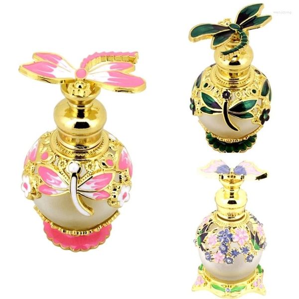 Garrafas de armazenamento 15ml perfumes de óleo essencial vintage garrafa vazia frascos recarregáveis multicoloridos artificiais