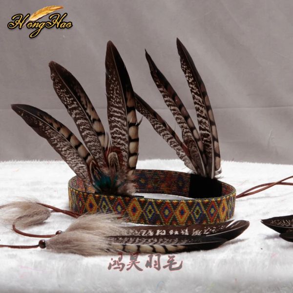 Mezar Taşları Tüy Head Bandı Başlığı Hint Tüy Headdress Headdress Headowar Hat Partisi Dekorasyon Fotoğraf Props