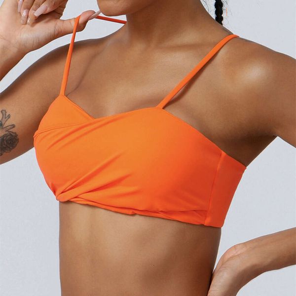 Lu Align Strap Tanks Spaghetti Sereia Curvo Sutiã Esportivo Feminino Macio Não Levantamento Bola Tecido Correndo Sutiã Fitness Frontal X Cross Style Yoga Sutiã Lemon Sports 2024