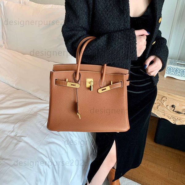 Totes Leather Casual Fashion Birkkins Lady Classic 2024 Litchi Pattern Designer Lady Bags French Bags Women Casual Women Casual Borse Tote E0G4