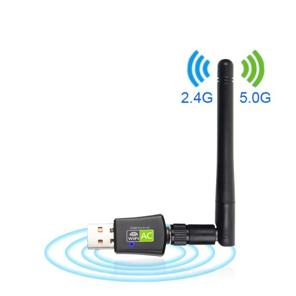 2,4 g/5 g Dualband-Netzwerkkarte AC600M Drahtlose Netzwerkkarte Treiberfreier USB-WLAN-Empfänger Antenne Drahtloses Netzwerk