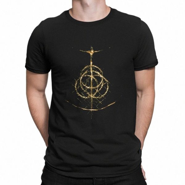 Ring Light Camisetas Homens DARK SOULS Impressionante Cott Tees O Neck Manga Curta Camisetas Presente Idea Tops h3xc #