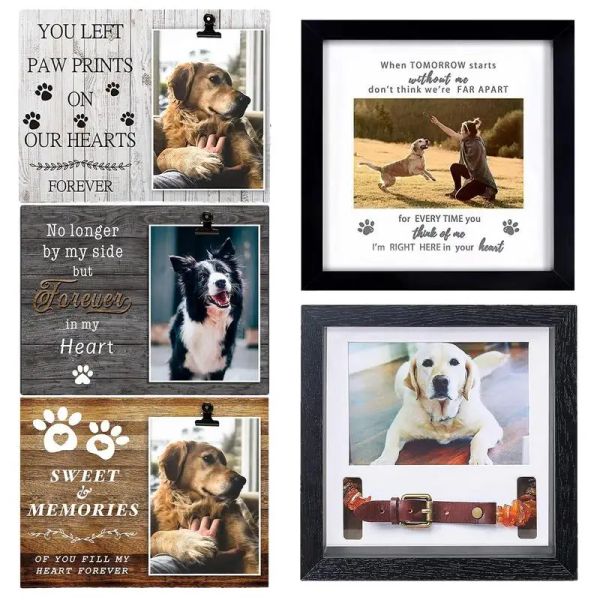 Cornice Cornice commemorativa per cani in legno Cornice per cani portatile Poster universale per ritratti di animali domestici per amanti degli animali domestici Cornice per foto di cani