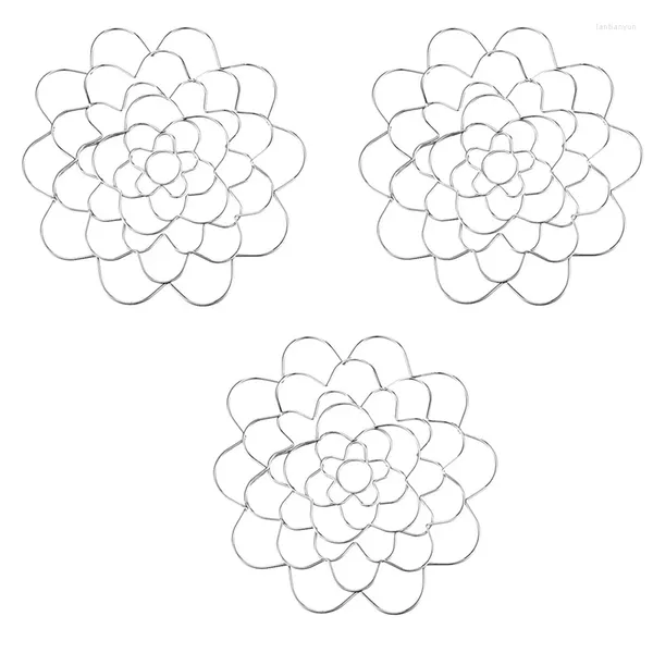 Fiori decorativi Porta composizioni floreali 3 pezzi Strumento per organizzare i fili Inserto floreale in metallo Coperchio Griglia riutilizzabile Organizzatore 5 pollici Facile da usare