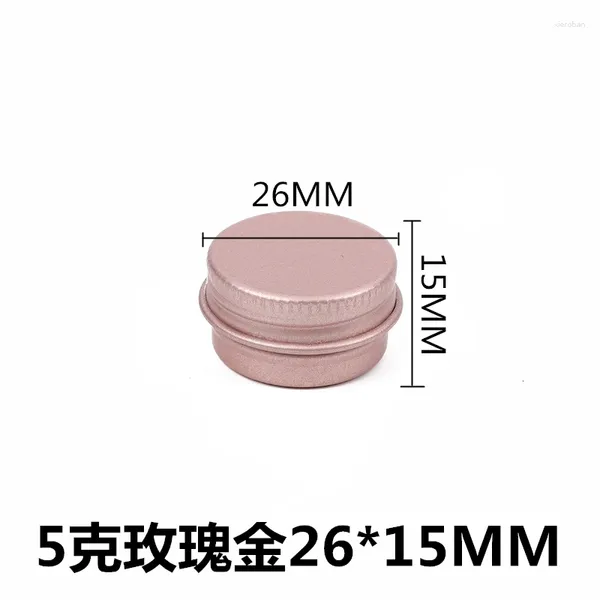 Bottiglie di stoccaggio 5 g 5 ml Vaso rotondo in alluminio oro rosa Contenitore cosmetico per crema per il viso Custodia per maschera Scatola per candele Vaso per profumo solido