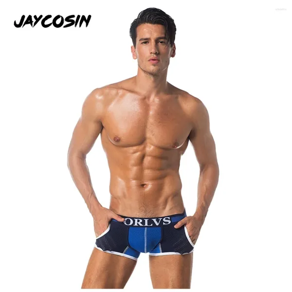Underpants Jaycosin Homens Underwear Masculino Boxers Shorts Sólidos Respirável Calcinha de Algodão Confortável Cueca Tanga