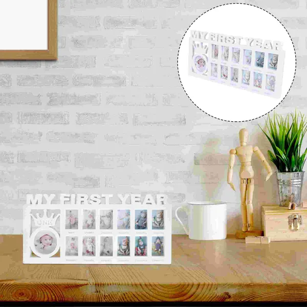 Frames Bilderrahmen „Born Keepsake Infant Handprint Po Baby Monthly Milestone First Year“.