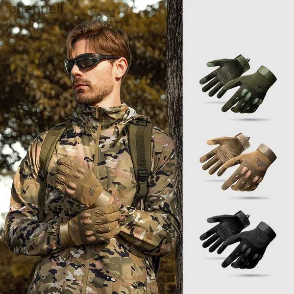 Taktische Handschuhe Männer Atmungsaktive Anti-Rutsch Vollfinger Verschleißfesten Touchscreen für Fahren Jagd Wandern YQ240328