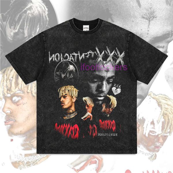 Дизайнерская футболка Mens Polo xxx Tentacion American Vintage Hip Hop Rap Print Футболка с коротким рукавом чистый хлопок