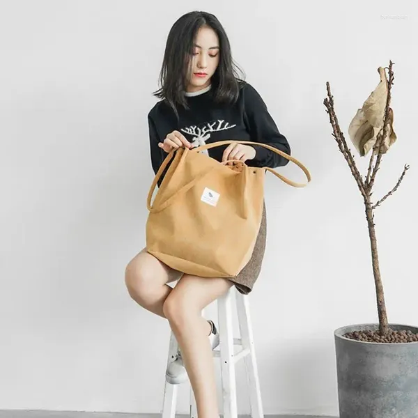 Sacos de armazenamento atacado logotipo personalizado impresso reciclável algodão liso lona reutilizável mulheres sacola de compras coreano casual ombro