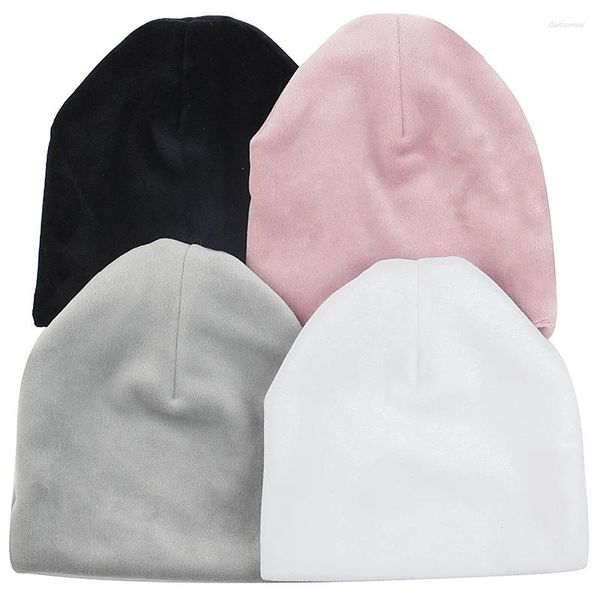 Berretti Neonate Ragazzi Berretti di colore solido Infantile Inverno Caldo Beanie Cappelli Baggy Slouchy Skull Caps Unisex per 0-3 mesi