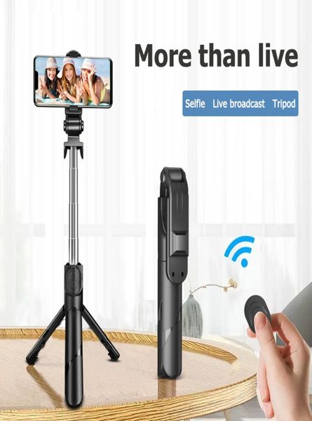3 in 1 treppiede Bluetooth selfie stick per Xiaomi Samsung supporto telecomando telefono universale pieghevole monopiede espandibile7880107