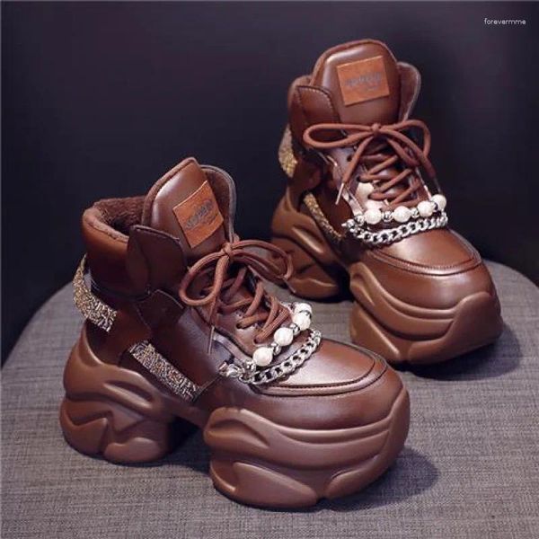 Casual Schuhe 10 cm High Top Sneakers Frau Weibliche Mode Höhe Zunehmende Damen Trainer Chunky Korb Femme Größe 35-40