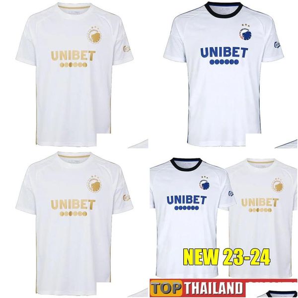 Camisas de futebol 23 24 Fc Copenhagen 2023 2024 Camisas de futebol de ouro branco Kit Byens Hold Shirt Jersey Drop entrega esportes ao ar livre Athl Otrmh