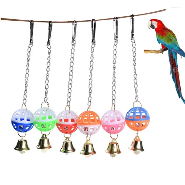 Outros suprimentos de pássaros Pet Papagaio Cockatiel Bell Swing Ball Pendurado Gaiola Brinquedo Está em linha com o hábito de escalar e morder