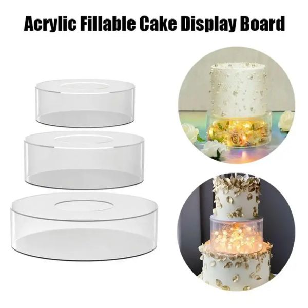 Lightings Acryl-Tortenständer, rund/quadratisch/sechseckig, Acryl-Dessert-Display-Halter, Dessert-Bäckerei-Ständer, Erhöhungen, Display-Herzstück für