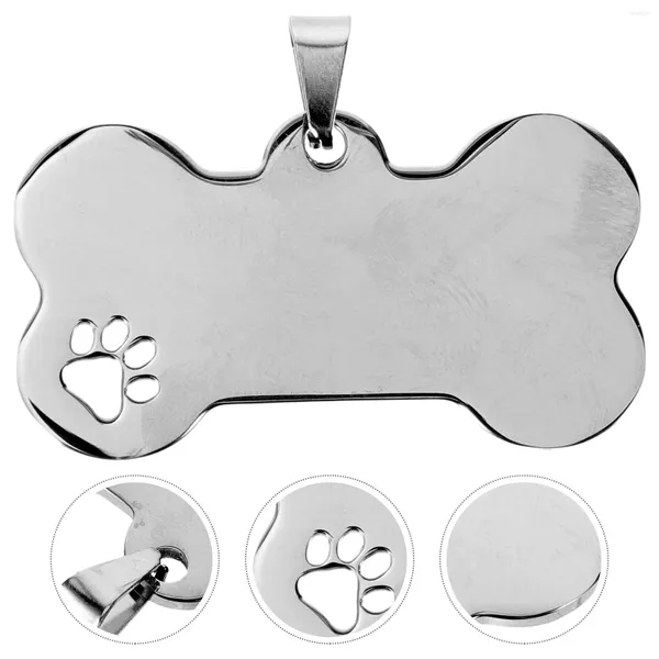 Collari per cani 10 pezzi Targhette identificative con nome inciso Etichette vuote Ciondolo Collare in metallo per cani da compagnia