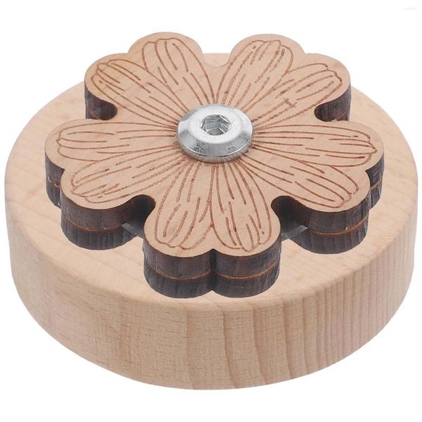 Garrafas de armazenamento ferramentas de costura de pétala linha doméstica escultura em madeira portátil para corte de bordado à mão rosqueamento de metal