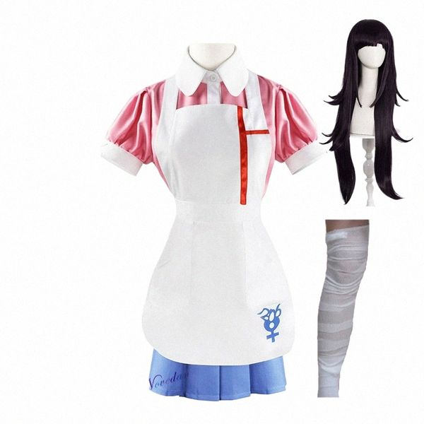 Anime Danganrpa Mikan Tsumiki Cosplay Kostüm Halen Party Ultimative Krankenschwester Kostüm Rosa Cafe Maid Uniform Outfit Für Frauen j80k #