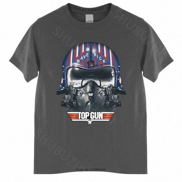 Top Gun Maverick Helmet oficialmente cott Men, camiseta O-Gobes de verão de camiseta masculina marca masculina Tops de tamanho maior R9CA#