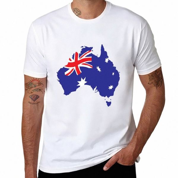 Neues T-Shirt mit australischer Flagge, Animal-Print-Shirt für Jungen, Sweatshirts, schlichte weiße T-Shirts für Männer 11dZ #