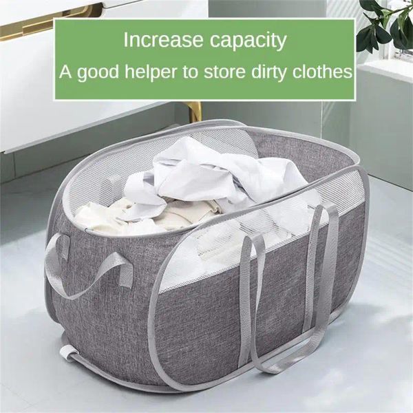 Çamaşır çantaları büyük kapasiteli depolama çantası gri sağlıklı ve kokusuz ağır yük kolay temizlenmesi kumaş malzeme ev eşyası sepeti siyah