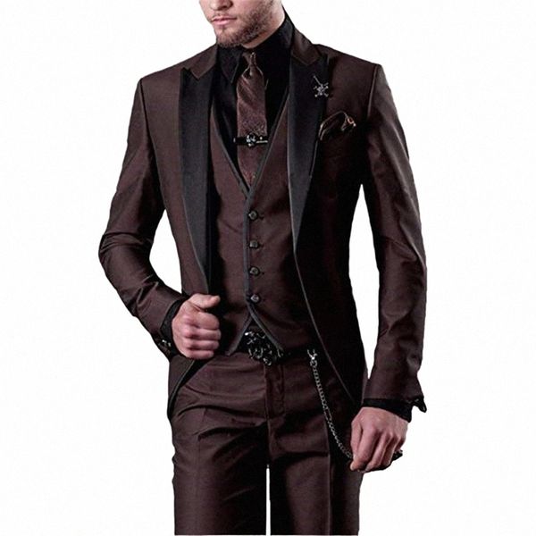 su misura italiano 3 pezzi da sposa dr vestito da uomo slim vestito da ballo del partito dr tuxedo fi giacca pantaloni gilet K8it #