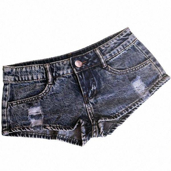 Nova cintura baixa sexy jeans jeans shorts curtos discotecas bares e praias 84HA #