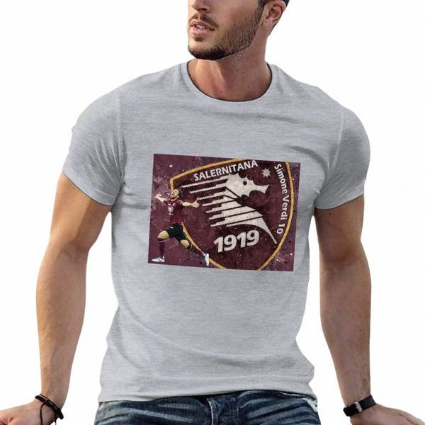 us Salernitana Calcio 1919 Sime Verdi 10 Salerno calcio Serie A T-shirt nere semplici magliette vintage da uomo grafica P870 #