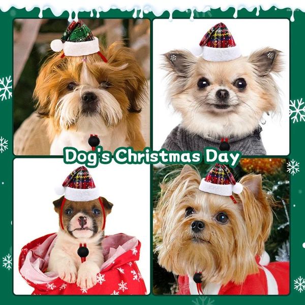 Vestuário para cães Chapéu de Natal para animais de estimação Gato bonito elegante com acessórios de cabo elástico para cães suprimentos para filhotes de cachorro