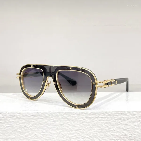 Óculos de sol 2024 moda gradiente para homens grande quadro piloto óculos de sol design de marca anti-reflexo