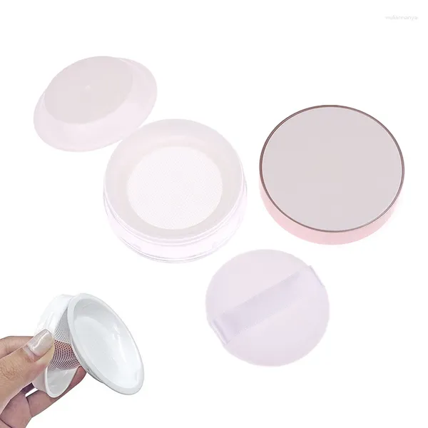 Lagerung Flaschen Tragbare Kunststoff Pulver Box Leere Lose Behälter mit Sieb Kosmetische Sifter Jar Reise Make-Up