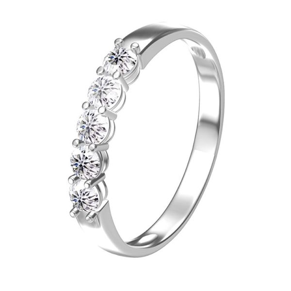 AEAW 14-каратное белое золото 0 1 карат м всего 0 5 карат DF круглой огранки Обручальное свадебное кольцо с выращенным в лаборатории бриллиантом для женщин 220228257z