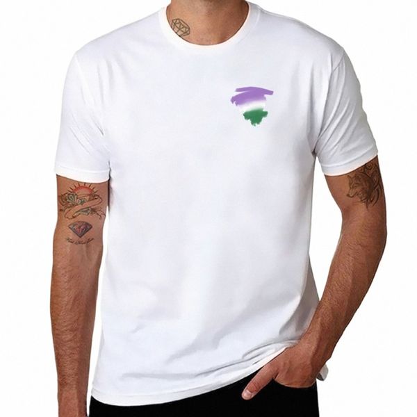 новая футболка Genderqueer Pride Smudge, толстовки с принтом животных, рубашка для мальчиков, простая футболка, винтажная футболка, мужские однотонные футболки s4kQ #