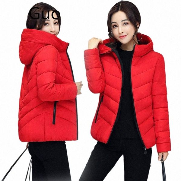 Kısa Kırmızı Kadınlar Parkas Kış Kısa Kapşonlu Öğrenci Kalın Cepler İçin Ucuz Fi Katlar Z508 35 33GA#