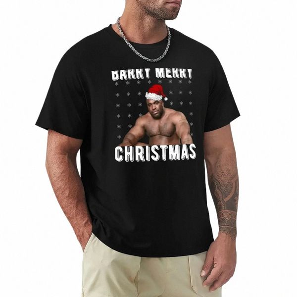 Barry Merry Christmas T-shirt con stampa animale per ragazzi in borghese da uomo s73g #