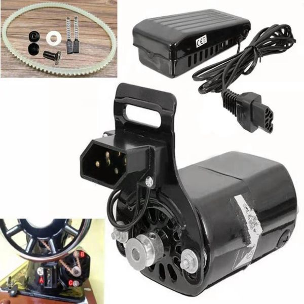 Makineler 180W Ev Halkı Eski Dikiş Makinesi Motor Ayak Kontrol Pedalı Yedek Ekipmanı (AB fişi)