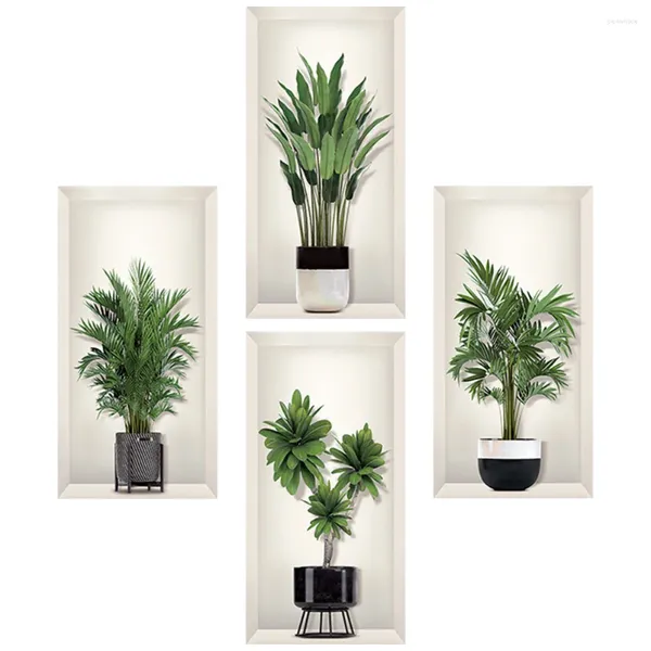 Wallpapers 1 conjunto planta pote decalques de parede bonsai adesivo auto-adesivo decalque quarto decoração