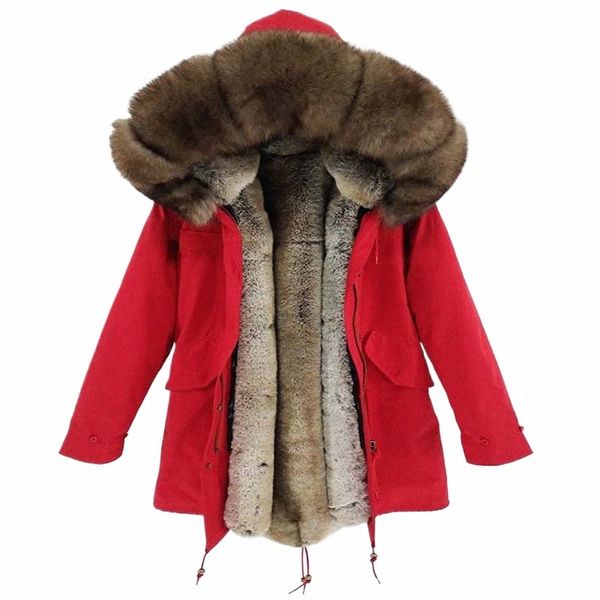 2022 jaqueta de inverno dos homens casaco de pele real grande natural gola de pele de raposa capuz grosso forro quente streetwear lg parka marca luxuosa y2z5 #