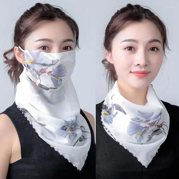 Шарфы 2024, продажа, маска для рта, легкий шарф для лица, защита от солнца, маски для верховой езды на открытом воздухе, защитный шелковый платок