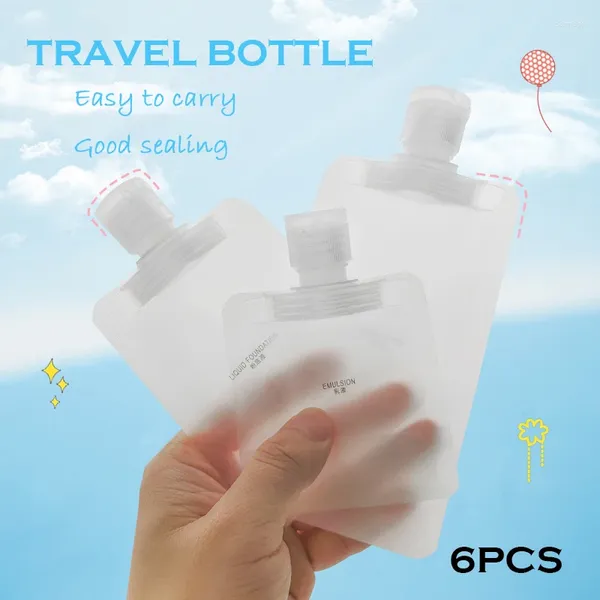 Flüssigseifenspender, 6-teiliges Reiseflaschen-Set, Unterabfüllung, nachfüllbar, 30 ml, 50 ml, 100 ml, tragbarer Behälter für Duschgel, kosmetische Lotion