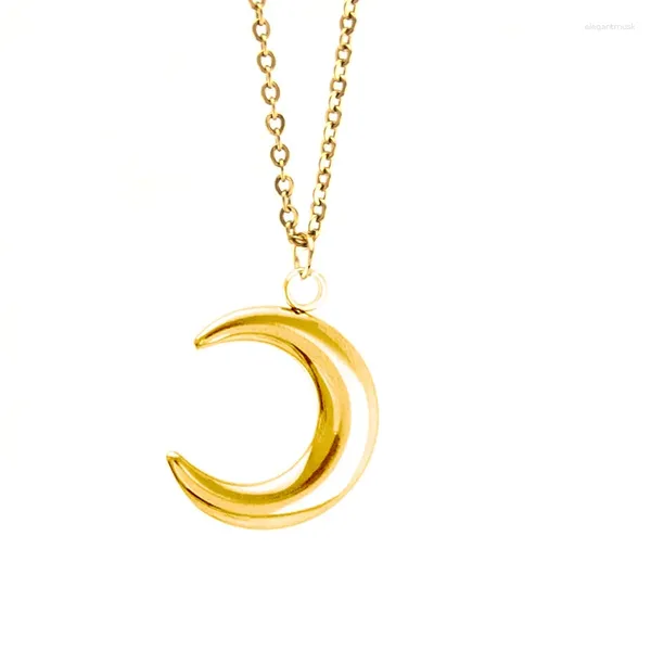 Ожерелья с подвеской Moon Choker для женщин и девочек, тонкое ожерелье из нержавеющей стали, кабельная цепь, колье в стиле бохо, подарок, хорошее качество