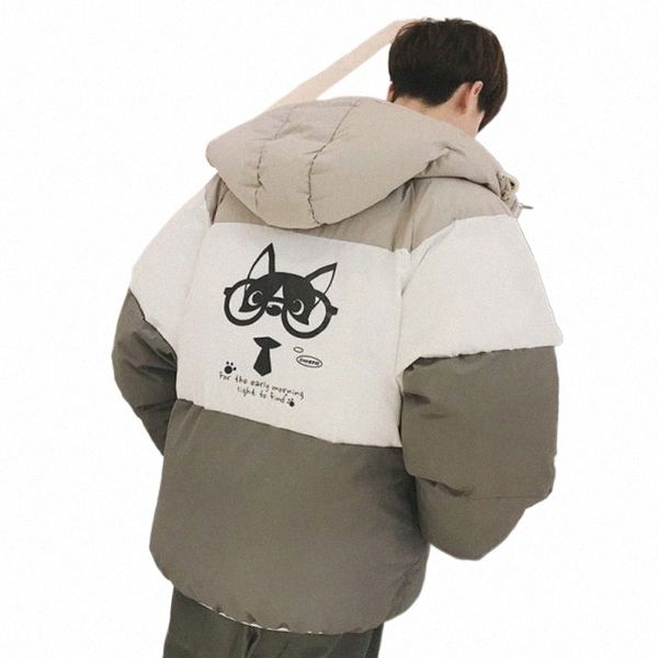 Mit kapuze Cott Gepolsterte Jacke Männer Winter Puff Jacke Parkas Warme Studenten Casual Koreanische FI Streetwear Frauen Brot Mäntel k1FI #