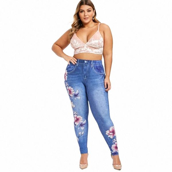 delle donne di inverno Bella Fr Faux Denim Jeans Pantaloni delle signore Skinny Tasche Pantaloni Abbigliamento di alta qualità Plus Size L-6XL 2023 g1ZN #