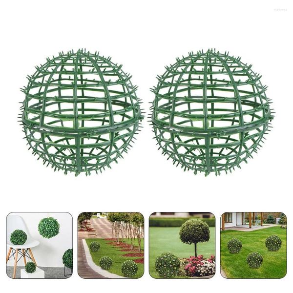 Fiori decorativi Pianta artificiale Topiaria Palla Supporto Gabbia Traliccio di plastica Erba verde Sfera Cornice Cremagliera Corona Fiore Mensola Titolare Casa