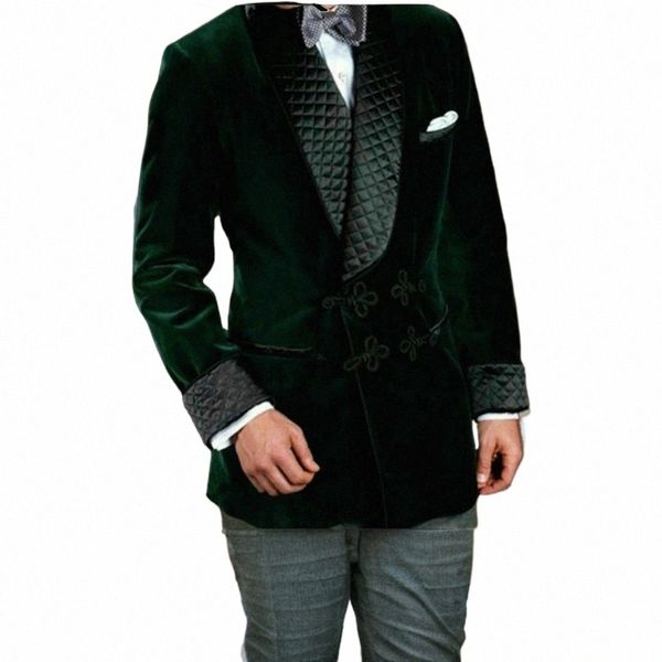 Veet Green Smoking Jacket 1 Pcs Casamento Smoking Blazer Designer Elegante Xale Lapela Personalizado Homens Terno Fi Casaco com Bunda I7Ia #